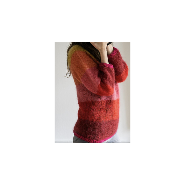 IDUN stripet mohairsweater - lang eller kort